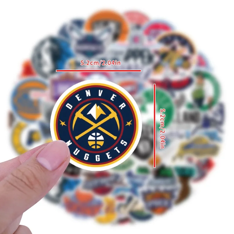 60 قطعة أحدث شعار فريق كرة السلة NBA ملصقات الكتابة على الجدران حقيبة كوب ماء DIY الديكور الشارات
