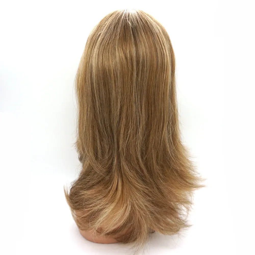 Hstonir perucas judaicas para as mulheres pré arrancadas de seda parte superior do cabelo humano perucas de cabelo humano pelucas de mujer perruque demi tete europeu remy cabelo g028