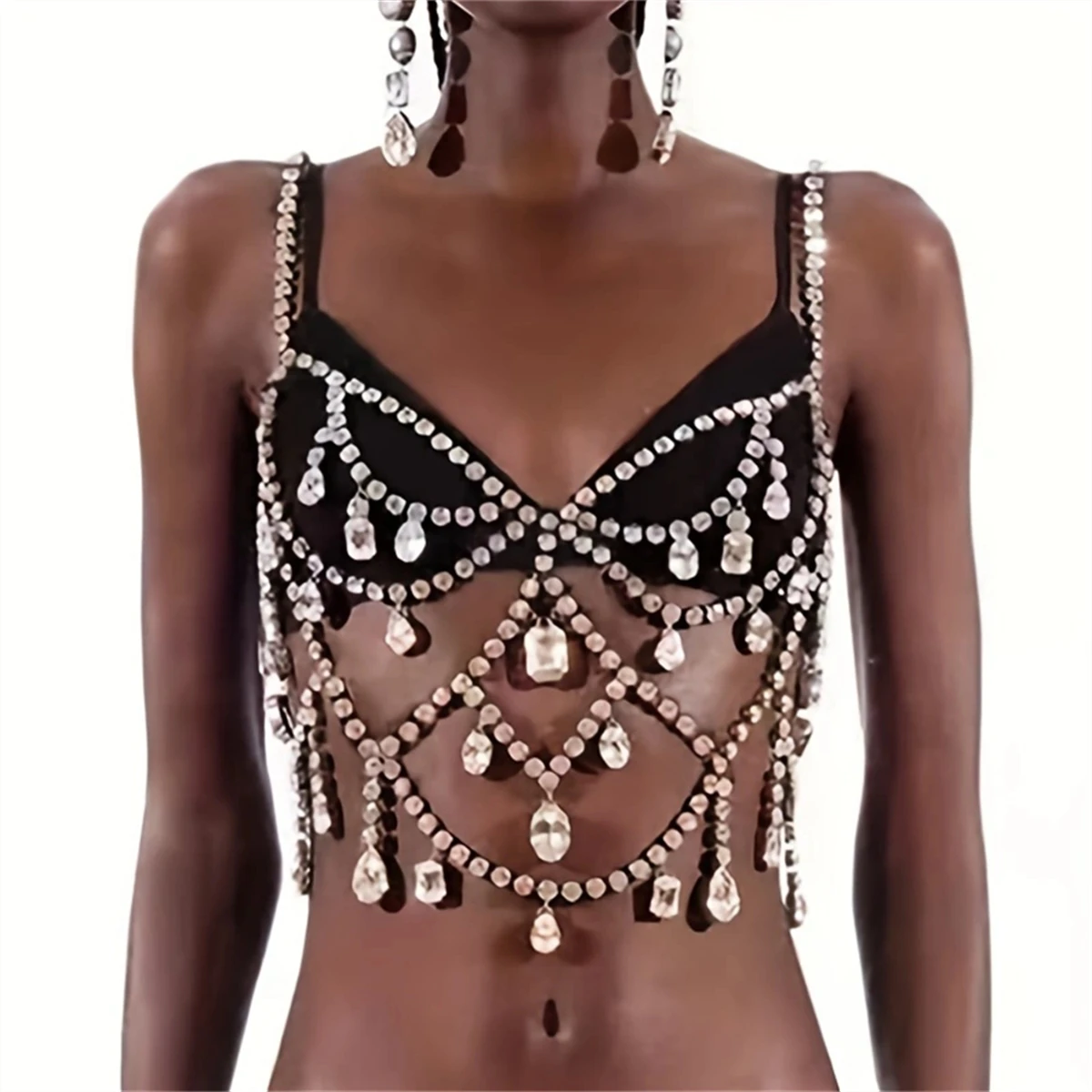 Frauen Körper Kette Harness Weibliche Brust Kette Shiny Sexy Zubehör Mode Taille Schmuck Körper Dekoration