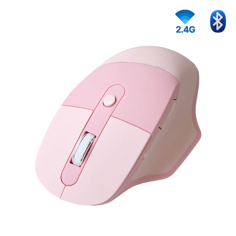 2.4G Wireless Mouse for Laptop Ergonomic Computer Mouse with  3 Adjustable Levels 6 Button Cordless Mouse Bluetooth Mouse