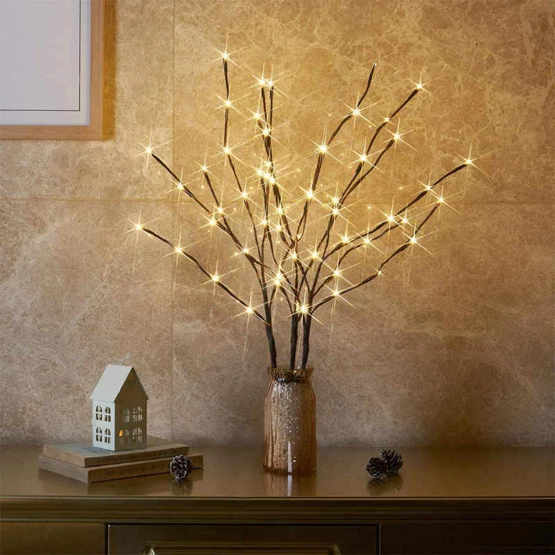 

2 Pack LED Branch Lights for Vase, Battery Powered Willow Twig Decorative Lighted Branch for Home Decoration Valentine's Day