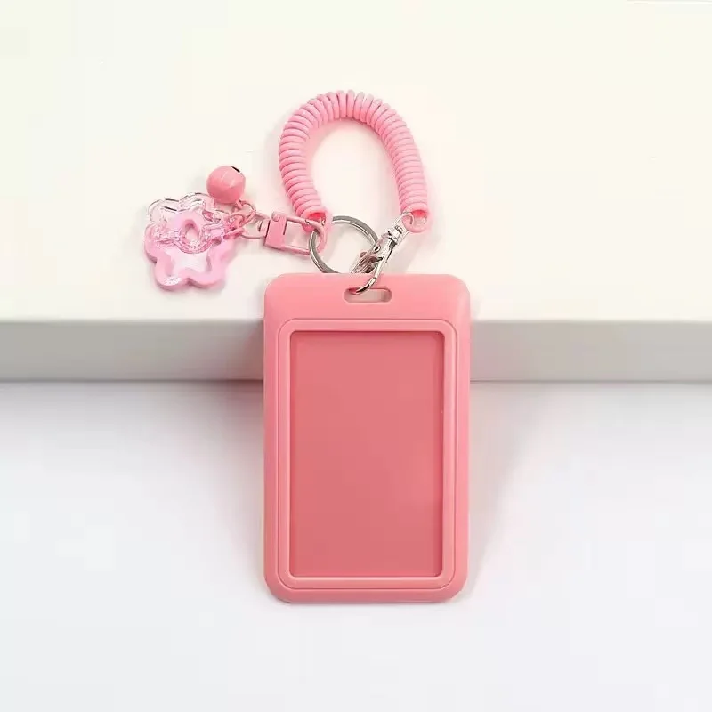 Colorful Plastic ID Card Holder Cute Keychain Wristlet Lanyard Star Retractable Spring Lanyard with ID card Holder Gifts image 5
