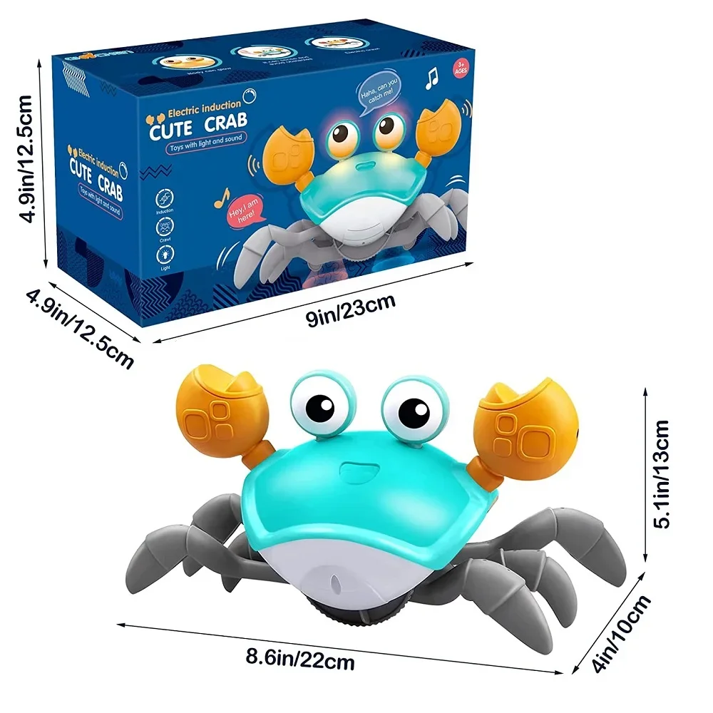 Dança Crab Crawling Toy com caixa para bebês, Interactive Escape Crabs, Presente de aniversário do bebê, VIP Dropshipping