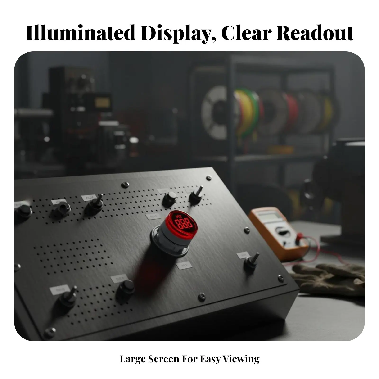 

Квадратный цифровой измеритель напряжения и тока с подсветкой экрана, малый размер, простая установка для электриков, инженеров