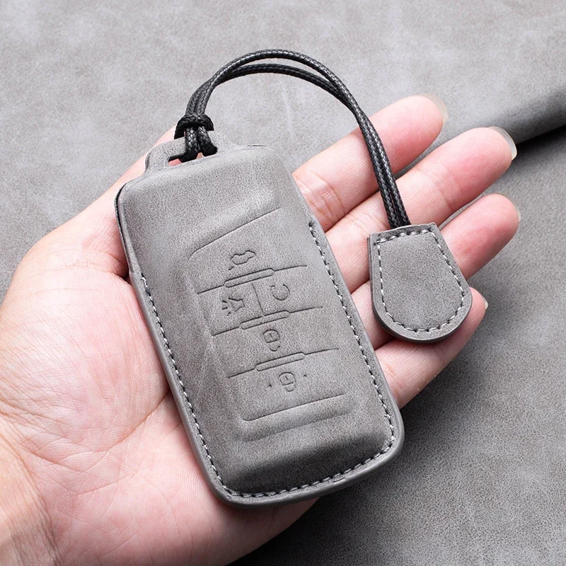 Leather Car Remote Key Case Cover for GAC Trumpchi GS4 GM8 GA3 GA6 SGS7 GA4 GS5 GS3 Legend GS8 Keychain Accessories