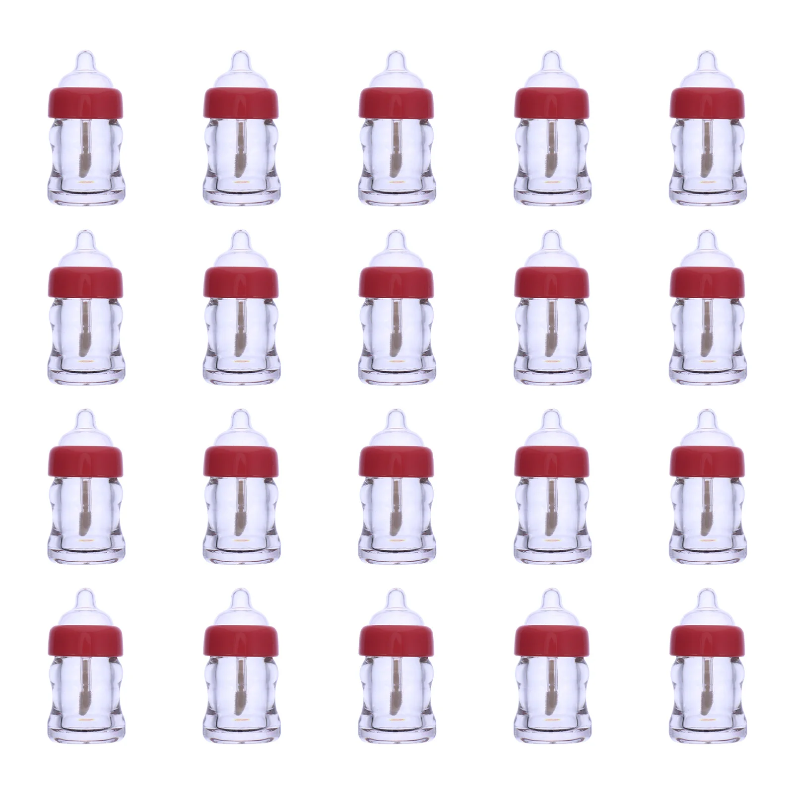 20Pcs DIY Lip Gloss Empty Tubes Baby Bottle Design Clear Lip Balm Containers Safe Lightweight Reusable for Custom Lipstick