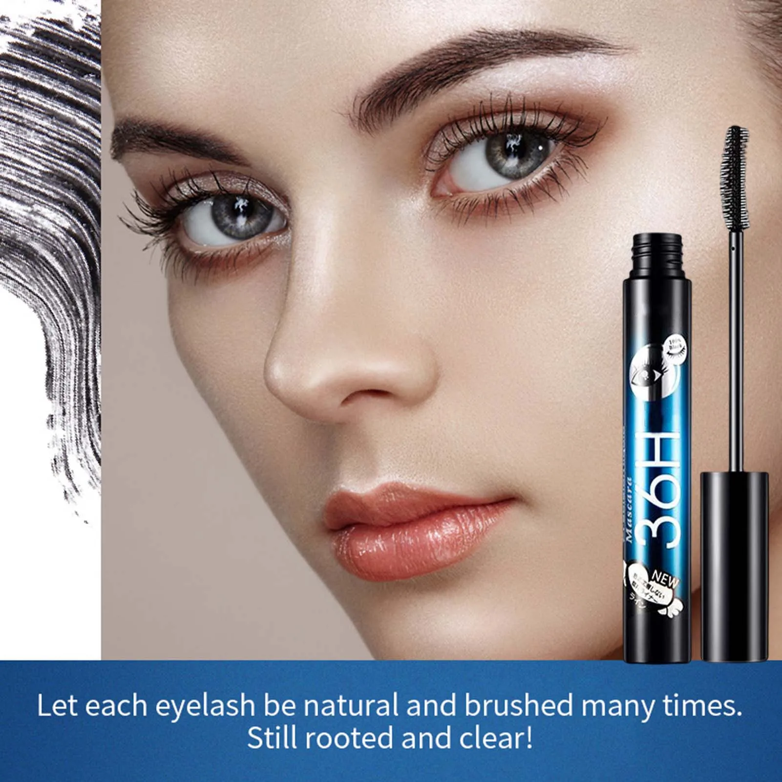 Sweatproof Curling Long Thick 36H Mascara Smudge-Proof Non-Blooming Cosmetics For Eyes Makeup Women Girls Mascara Waterproof