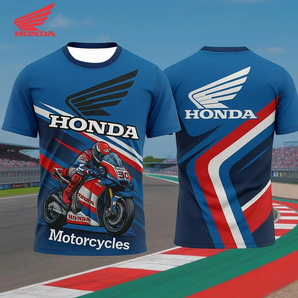 

Mens Honda Motorcycle Team Jersey Street Riding Tshirt 2025 Summer Quick Dry Breathable Comfort Short Sleeve Clothing
