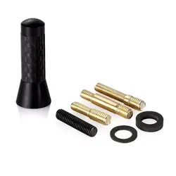 3.5cm Carbon Fiber Car Antenna Screw Metal Short Stubby Mast Antenna Car Roof Antenna Enhanced Signal For Benz Car Accessories