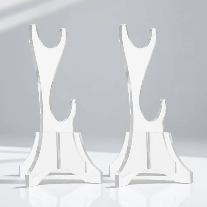 Soporte de exhibición de espadas de acrílico, base estable, soporte ligero para espadas de escritorio, organizador, estante de exhibición, soporte para varitas, 2 uds.