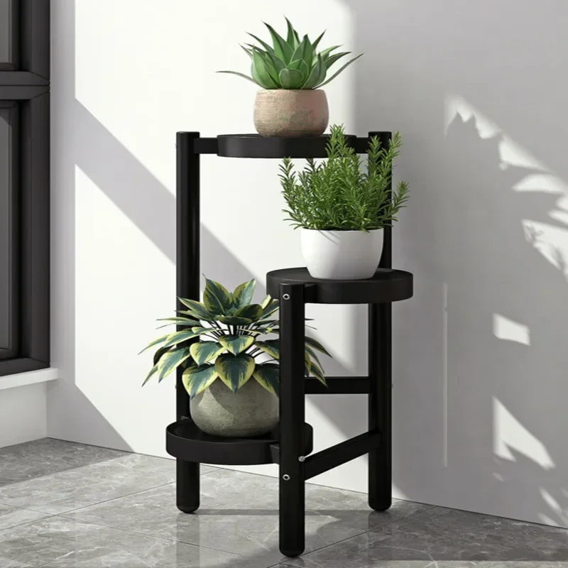 Bambu Planta Stand Display Rack, Indoor, Outdoor Canto, Round Planter Shelf, Flower Pot Holder, Escada Display, 3, 4, 5 níveis