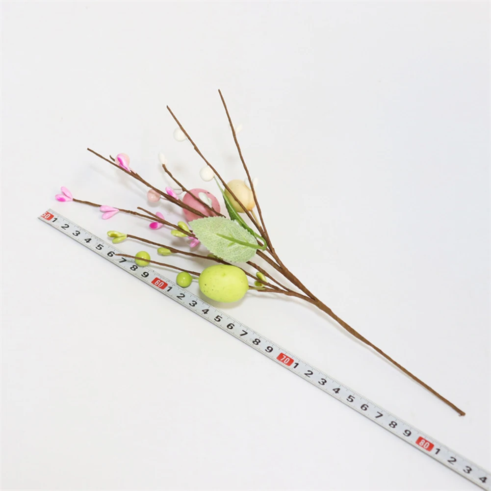 カラフルな泡エッグツリーブランチ、卵の花の枝、偽の植物、DIY絵画、より速い家の花瓶の装飾、春、31cm、2024