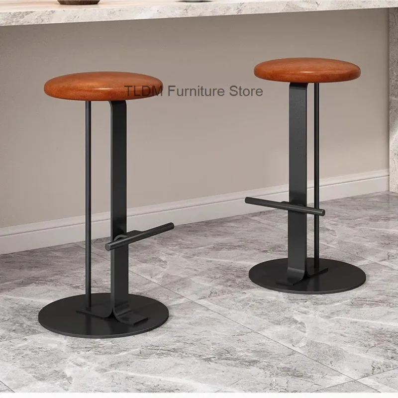 Nordic Minimalist Bar Chairs Family Bar Chairs Modern Restaurant Island High Stools Bars and Cafe Creative Stool