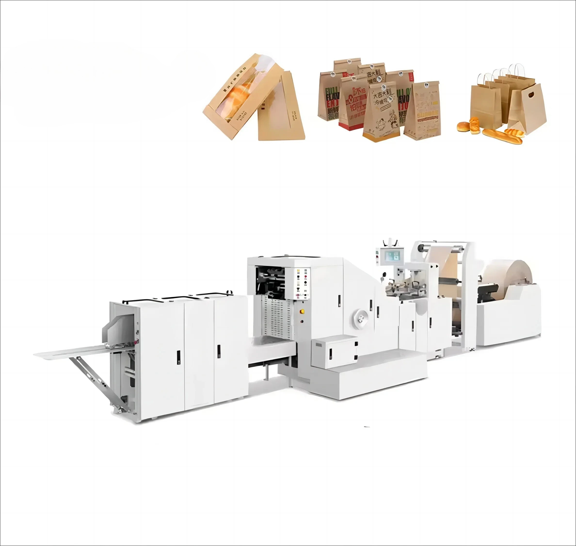 

Hot sale High Speed Fully Automatic Bags Paper Shopping Packaging Khaki Square Bottom Paper Bag Machine Kraft Paper Bag Making M