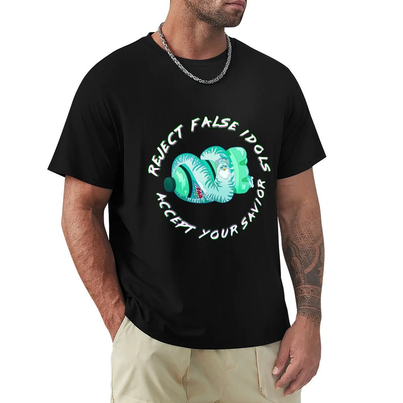 

Baja Blast Furby T-Shirt Large Size Casual Short Sleeve Top