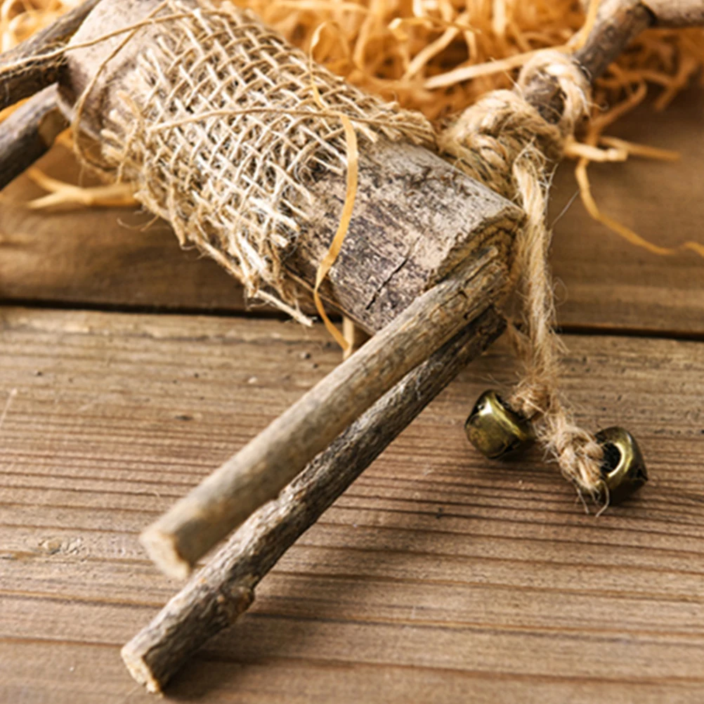 

Deer Ornament Wooden Craft Cute Desktop Decor Christmas Gift Family Coworkers Adorable Reindeer Home Office Bedroom Sitting Room