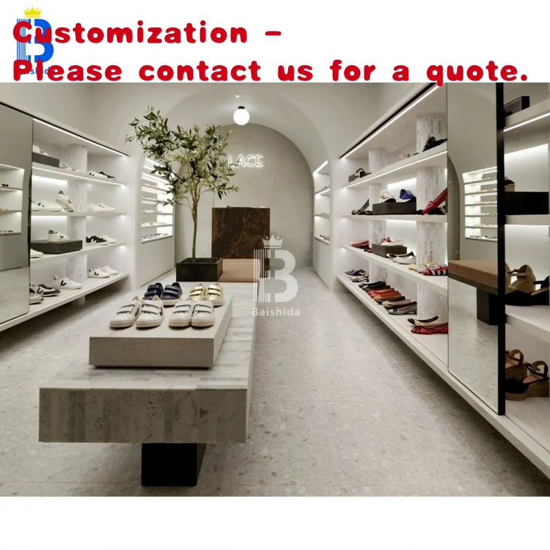 

custom.Modern Design Wooden Wall Cabinet Shoe Store Bag and Handbag Display Rack Shopping Mall Showcases