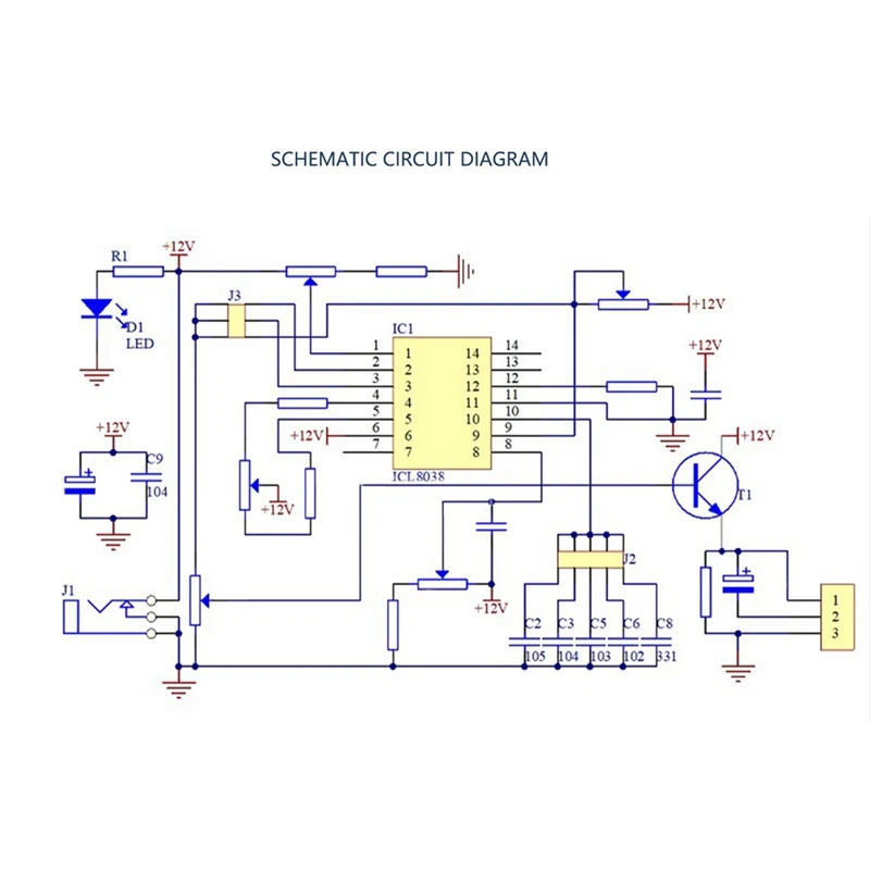 ICL8038 Function Signal Generator Module Sine Square Triangle Signal Generators DIY Welding Practice Kit