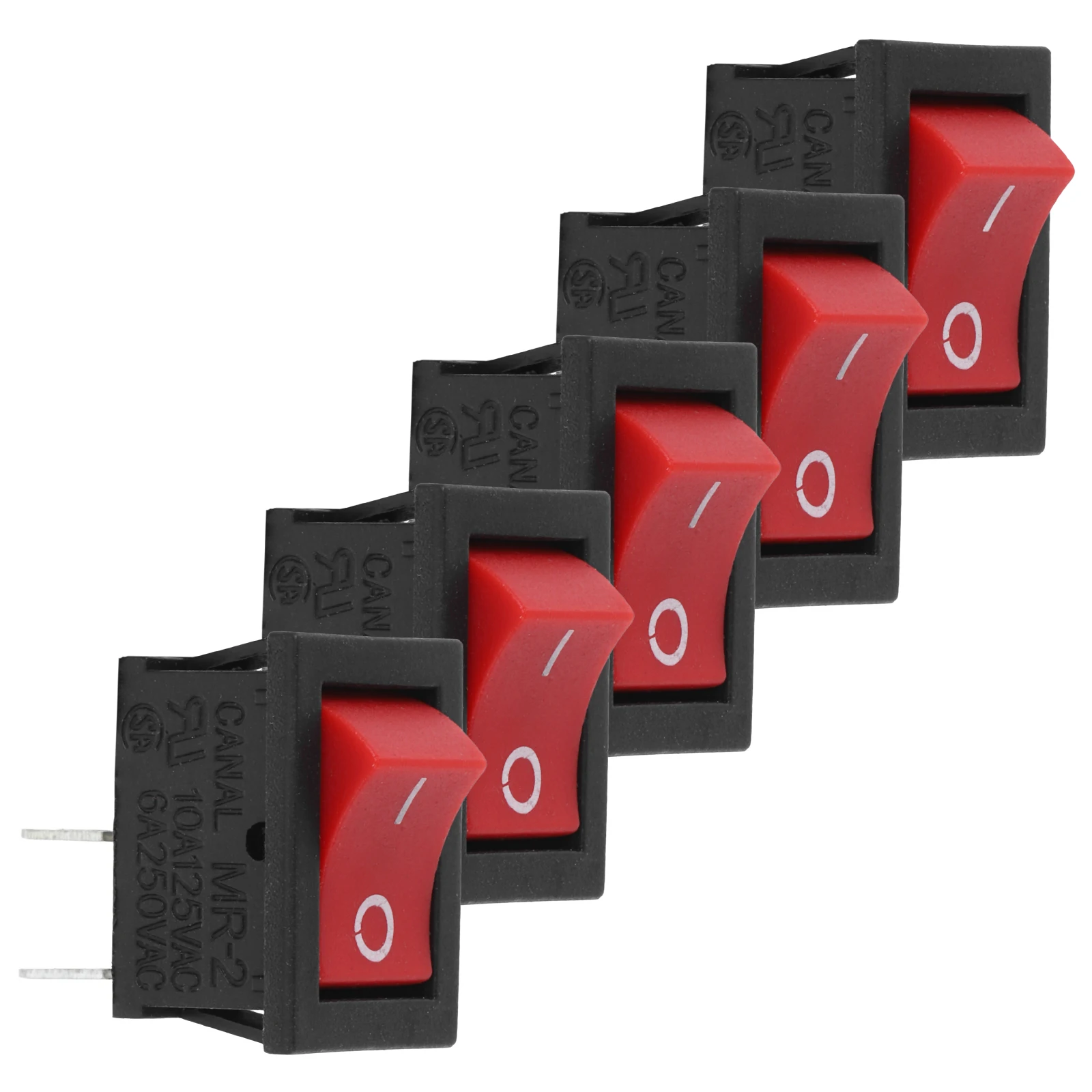 

5pcs Boat Shaped 2 Pin 2 Gear Replacement for Water Dispenser Household Appliances Toggle Switch Red Light Heavy