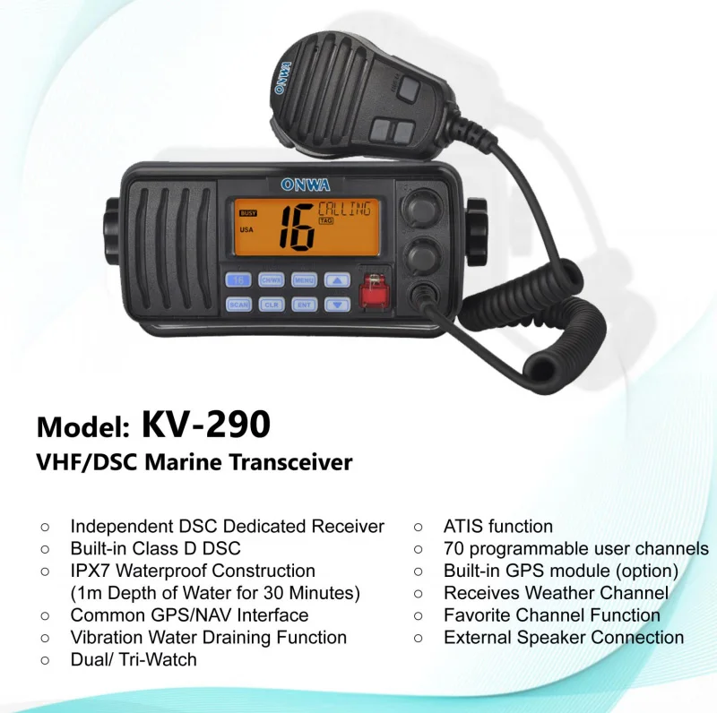 Transcsec radio marine KV-290 VHF DSC avec classe D intégrée Talkie Walperforé directement en usine