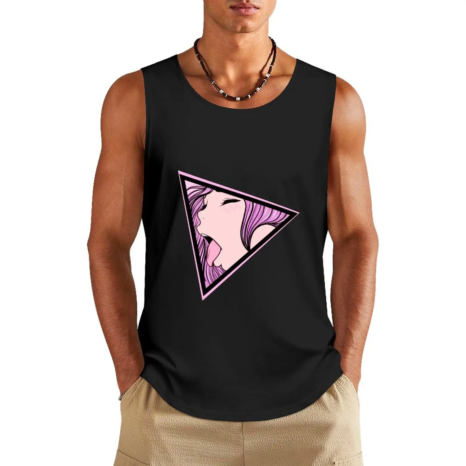

Revised Pink. Tank Top Fitness men clothing T-shirt male