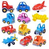 Traffic Series Big Size  Building Block Large Particles Car Bus Truck Plane Helicopter Accessories Compatible Duploes Brick Toys