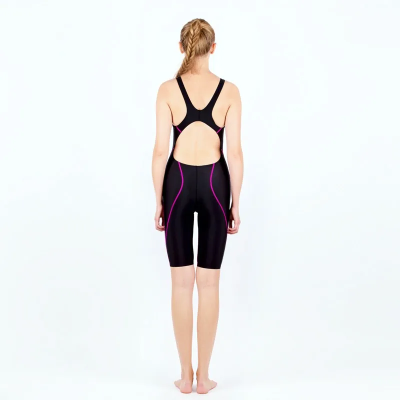 HXBY Professional Competition Knee Length Waterproof Chlorine Resistant Women\'s Swimwear Plus Size 5xl
