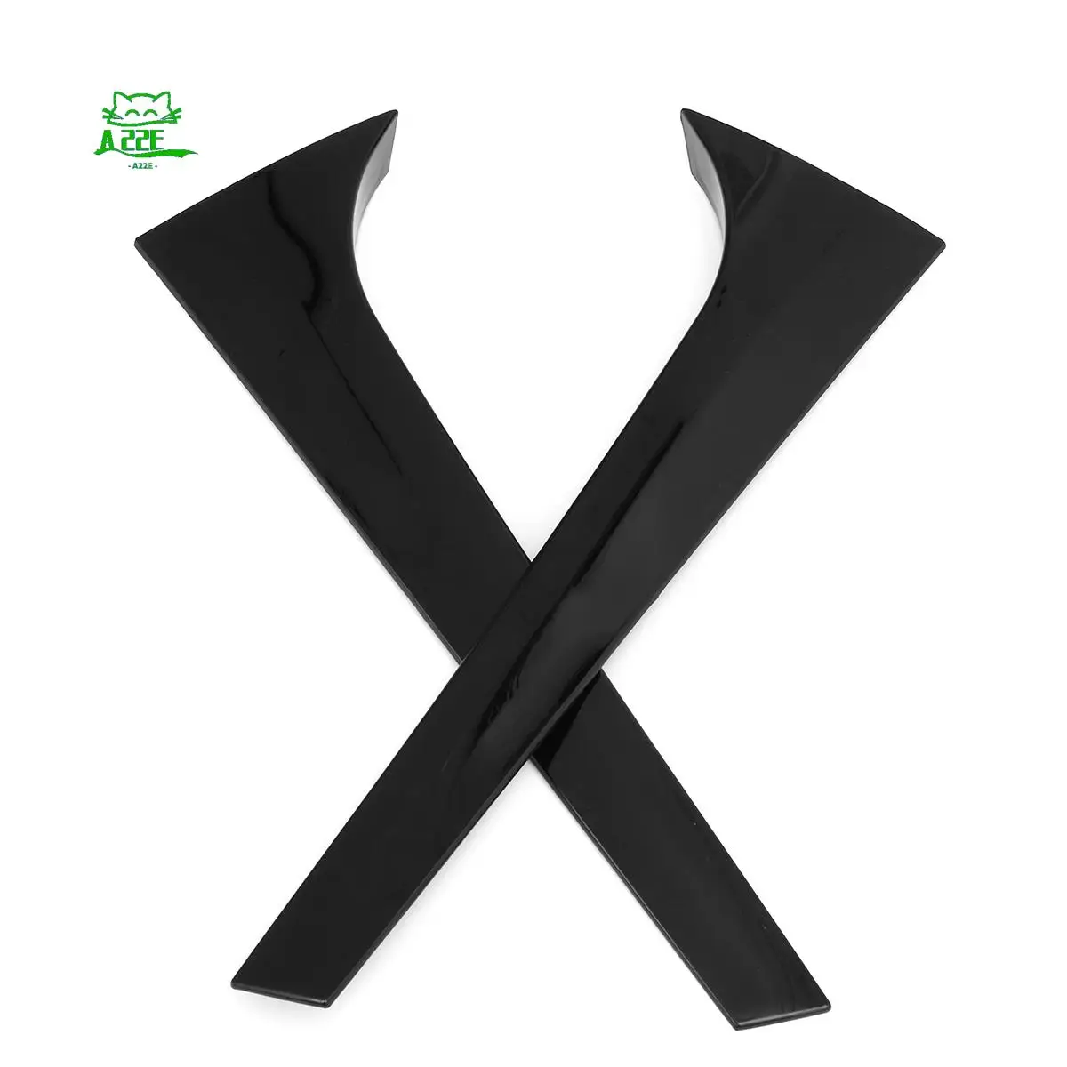 A22E-Pair Vertical Rear Window Side Spoiler Canard Splitter For Skoda Kodiaq Glossy Black Retrofit