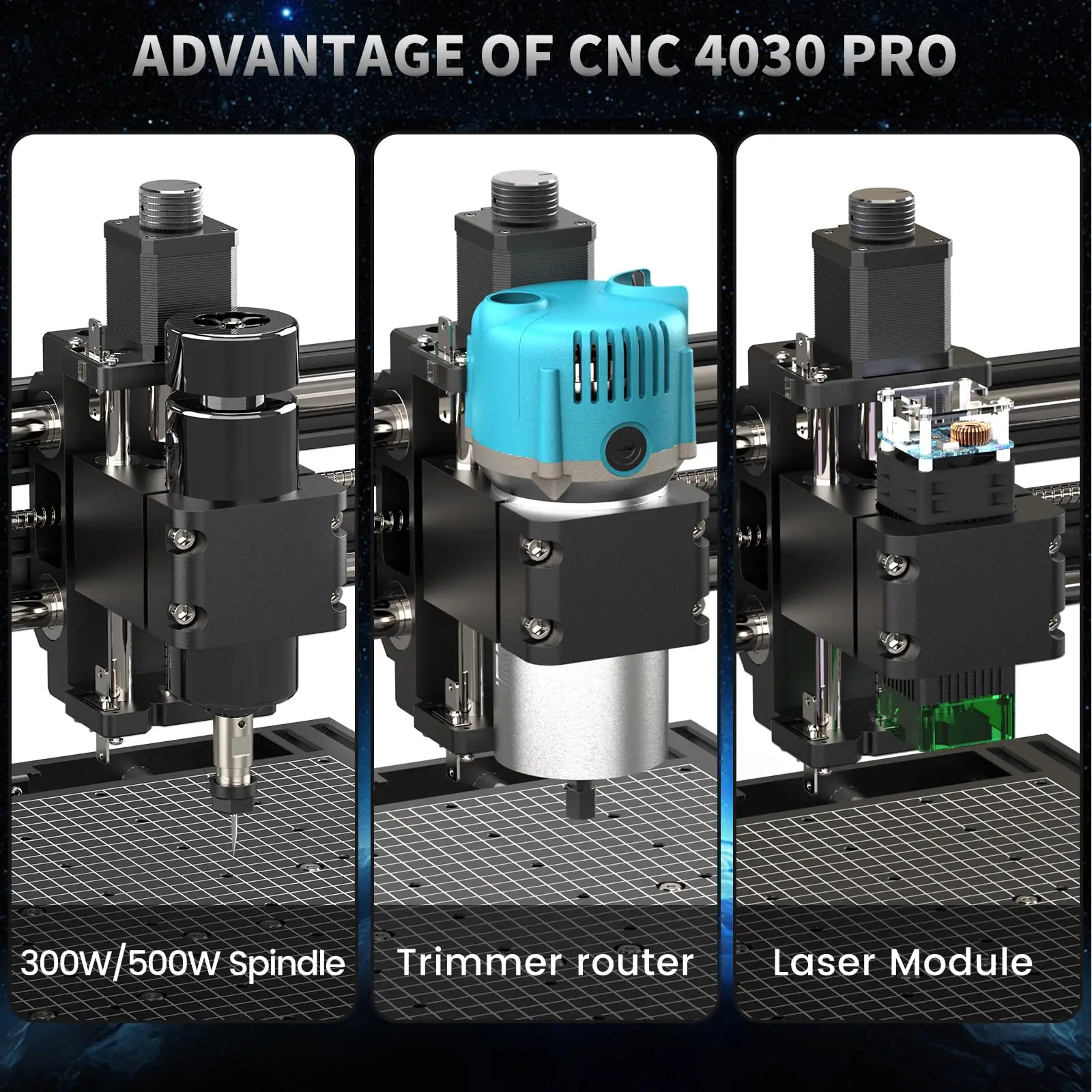 CNC4030 PRO 루터 우드 라우터, 500W 스핀들, 금속 조각 아크릴 PVC PCB 플라스틱 목재용