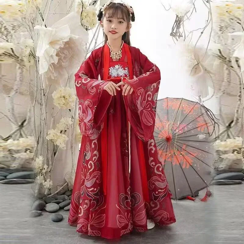 

New Chinese Hanfu Dress Imitation Tang and Song Dynasty Fashion Girls' Dress