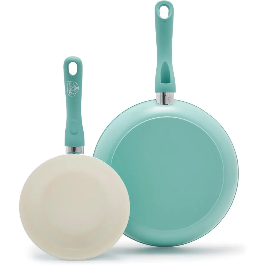 

Non Stick Fry Pan Set 7 10 NonToxic PFASFree Ceramic Skillets for Egg Omelet Cooking Dishwasher and Oven Safe StayCool Handles