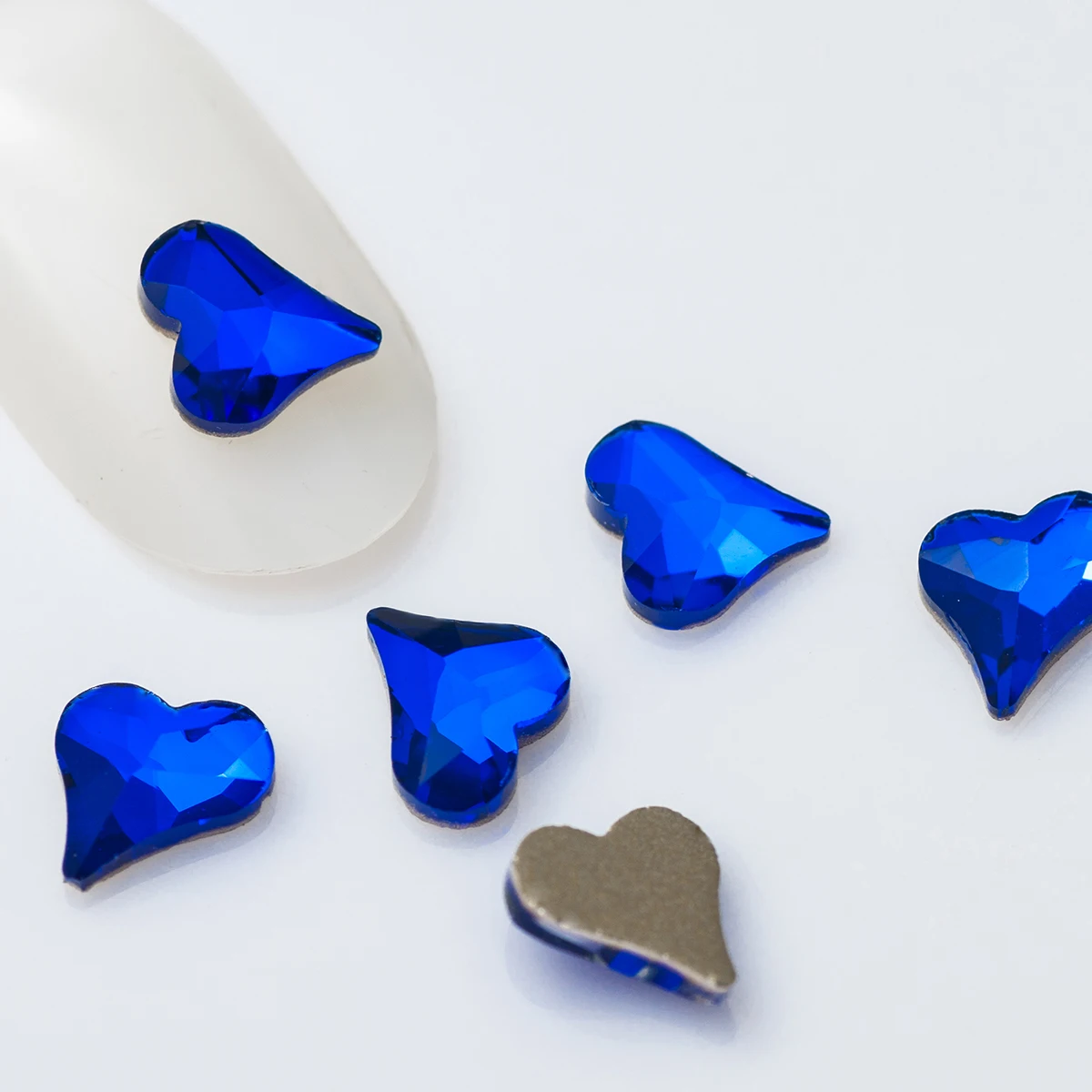 الحلو شكل قلب مسمار الفن حجر الراين 3D رائعة ماجيك أورورا كريستال الحب حجر مسمار الديكور Kawaii مسمار الملحقات #2