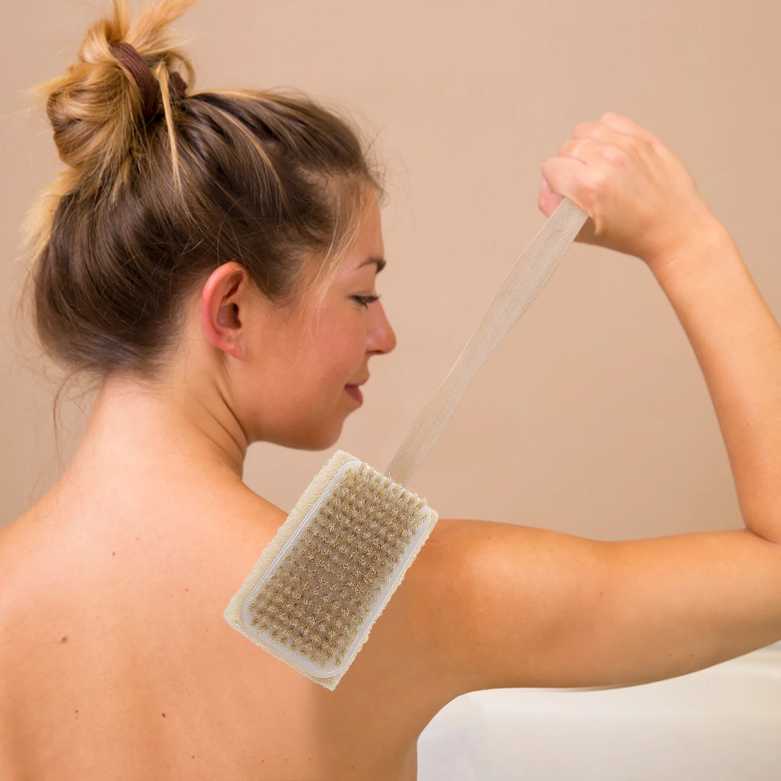 

Wooden Bath Body Brush Long Handled Natural Bristles Dry Brushing Skin Health Promoter Bath Brush