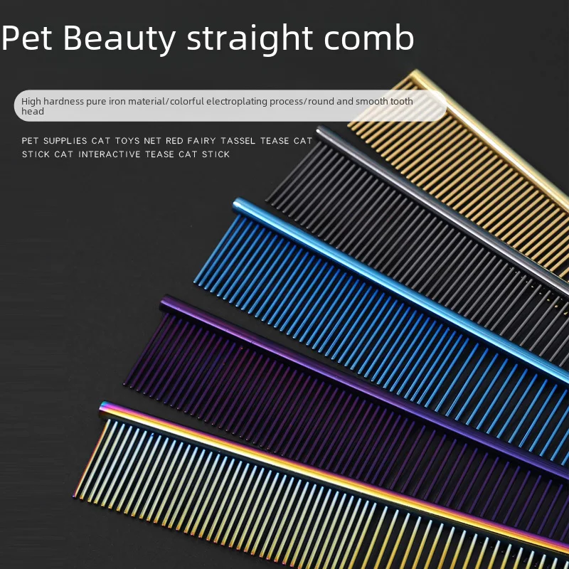 Pet Supplies Amazon New Floating Hair Pet Comb Electroplated Stainless Steel Pet Comb Shaving Hair Comb Cat toothbrush Dog items