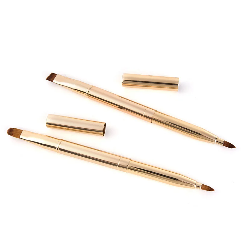 Double-headed Brush Retractable Lip Brush Eye Liner Eyeshadow Eyebrow Brush