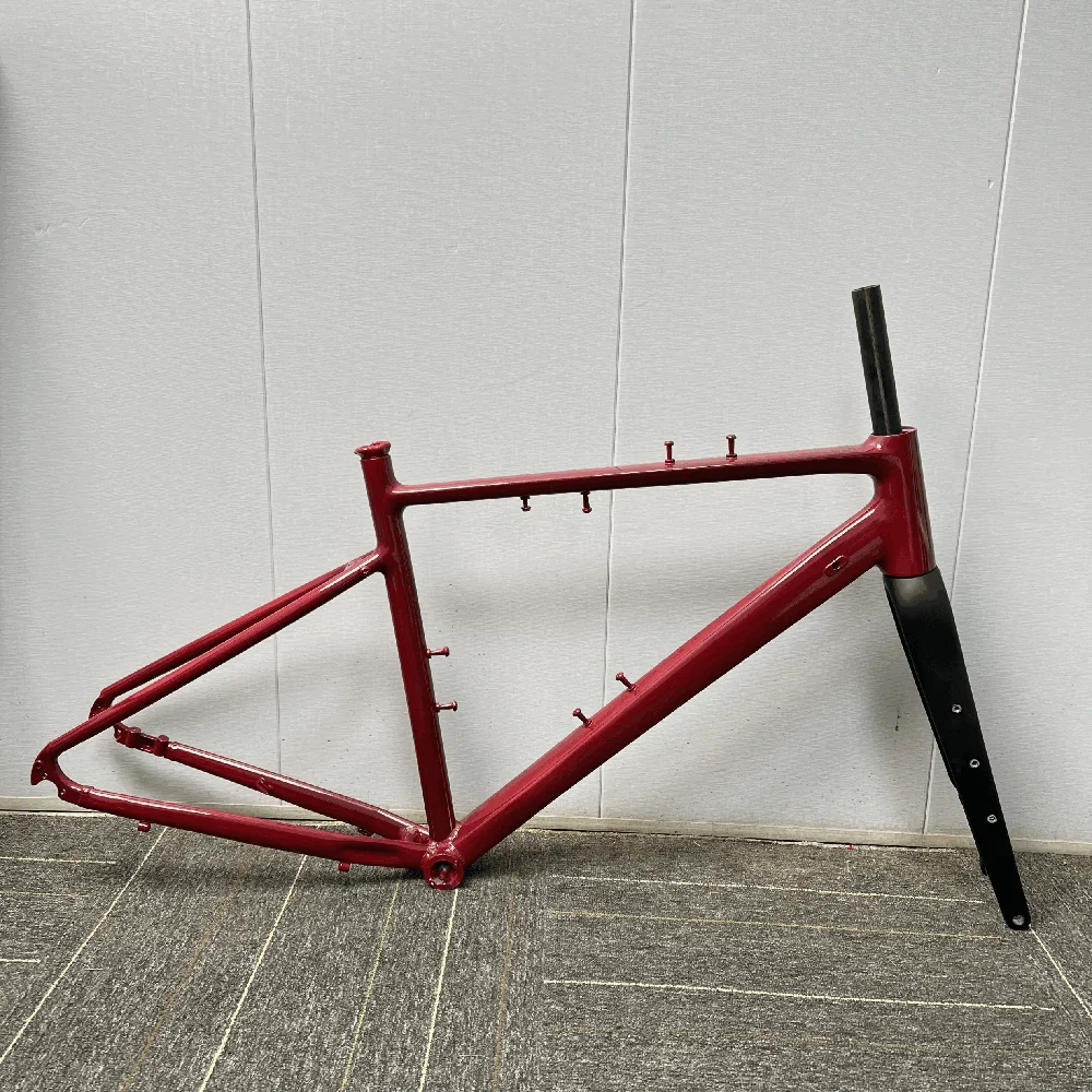 カーボンファイバーフロントフォーク,自転車アクセサリー,スルーアクスル,bおよびbシートチューブ,43cm, 47cm, 52cm, 44mm x 68mm, 27.2mm