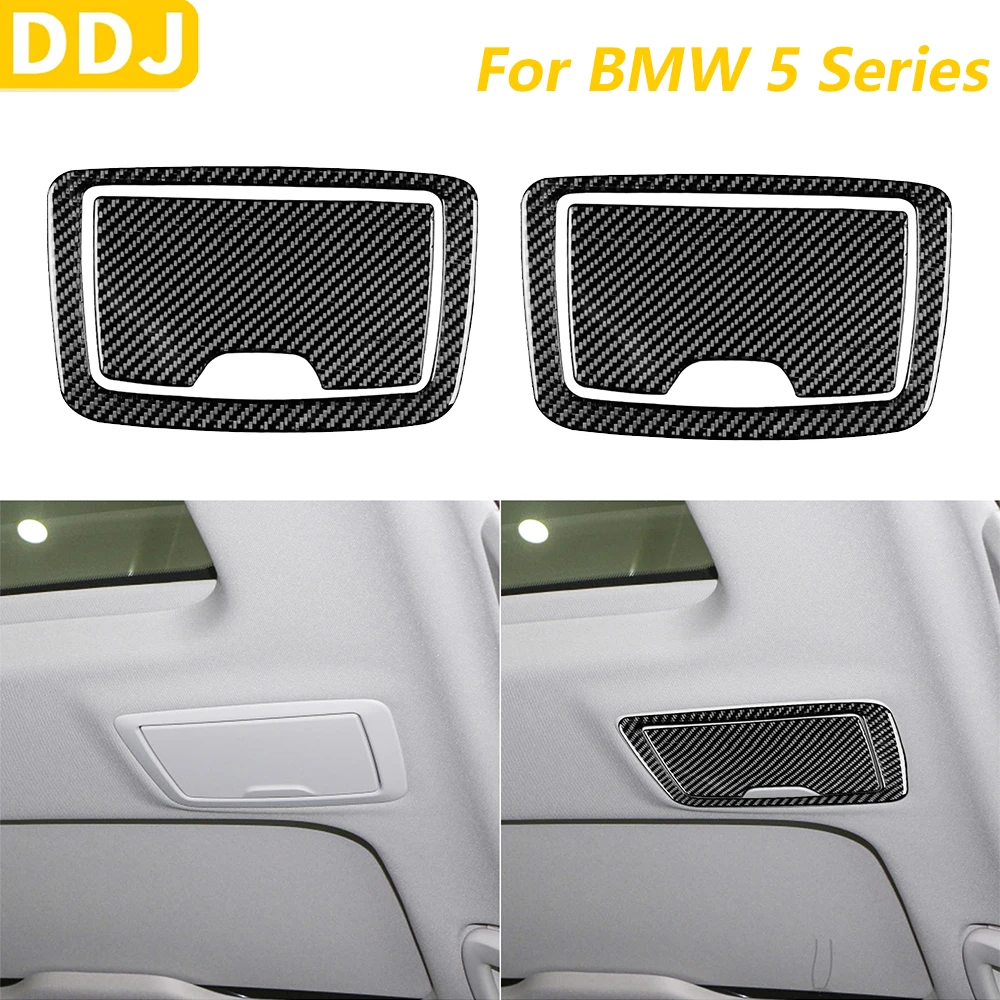

For BMW 5 Series G30 G31 G38 2017-2023 Carbon Fiber Rear Roof Cosmetic Mirror Panel Trim Cover Car Accessories Interior Sticker