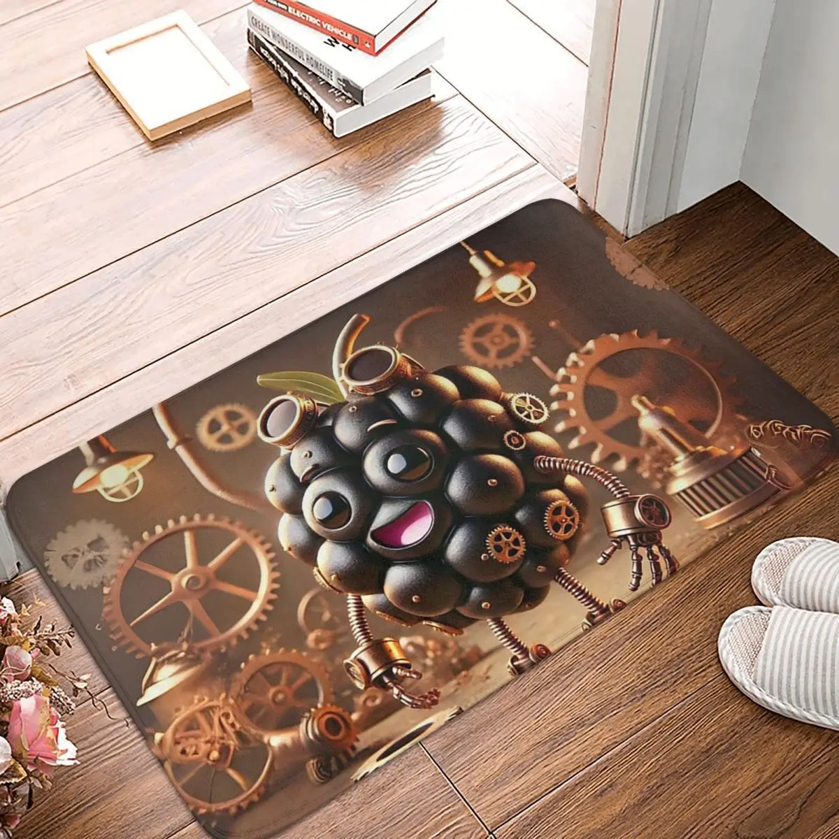 Steampunk Blackberry Anti-slip Doormat Floor Mat Sand Scraping Carpet Rug for Kitchen Entrance Home Balcony Footpad Mats