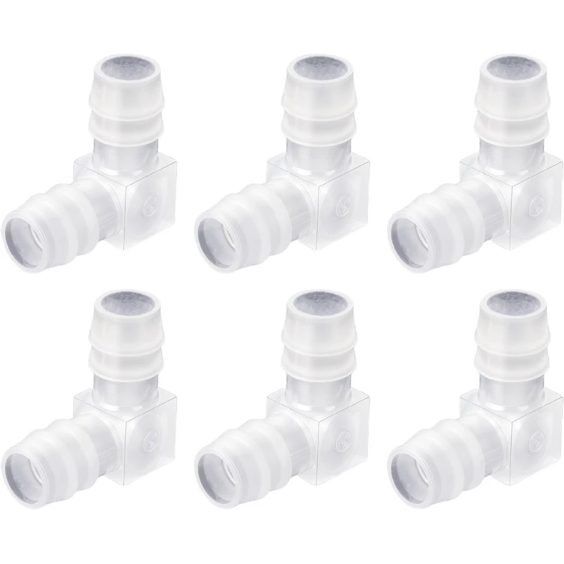 6Pcs 1/2inch Hose Barb 90 Degree Elbow L Fitting Water Pipe Connector Easy Use