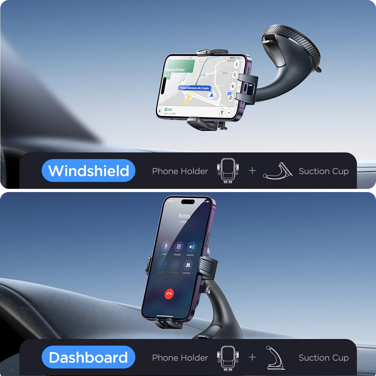 Supporto per telefono Joyroom per auto supporti universali per telefono cellulare a forte aspirazione a mani libere per cruscotto/parabrezza