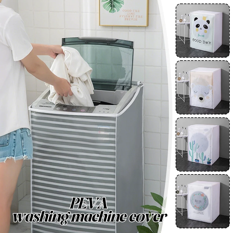 

Front Loading Washing Machine Cover For Drum PEVA Sunscreen Dust Proof Cover Protective Automatic Washing Machine Household