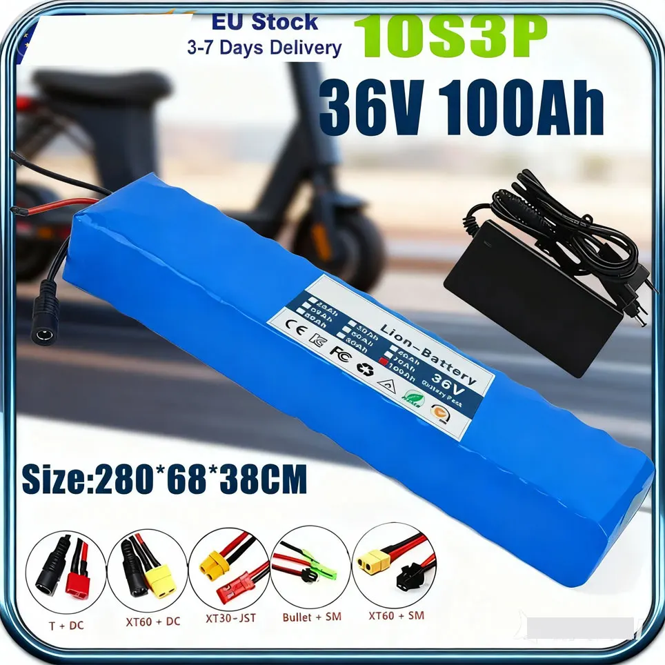 36V 100Ah 18650 Oplaadbare Lithium Batterij 10S3P 1000W Power Gemodificeerde Fiets Scooter Elektrische Voertuig met BMS + Lader - afbeelding 2