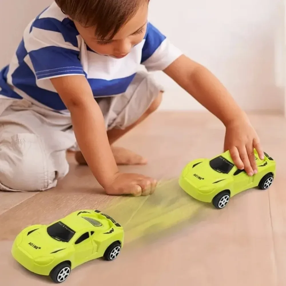 Simulation of Children\'s Inertial Car Plastic Durable Pull Back Racing Inertia Toy Car Mini Cartoon Car Toy Boys Christmas Gift