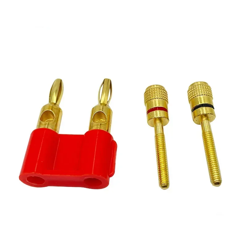 8/40/200PCS 4MM Double Row Banana Plug Connector Speaker Amplifier Plug Jack Twin Banana Terminal Couple Adapter