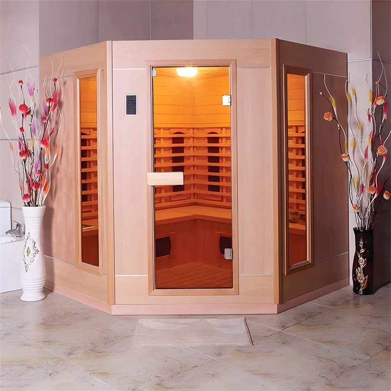 

1-6 People Indoor Portable Far Infrared Sauna Dry Steam Sauna Red Cedar Traditional Sauna Rooms at Home