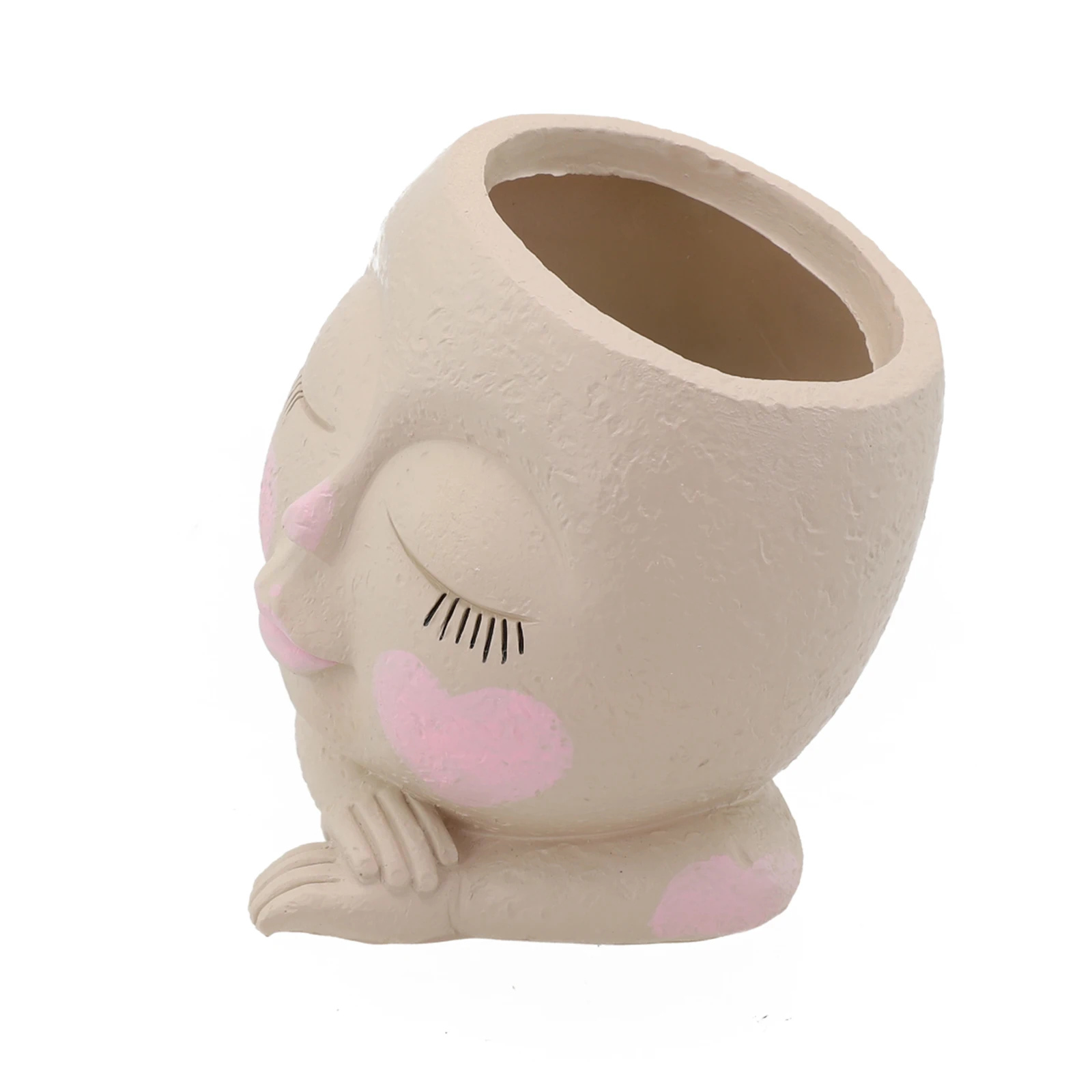 Chipping Closed Eyes Design Fitment Flower Pot Functional Design Girl Face Head Number Of Pieces Package Content