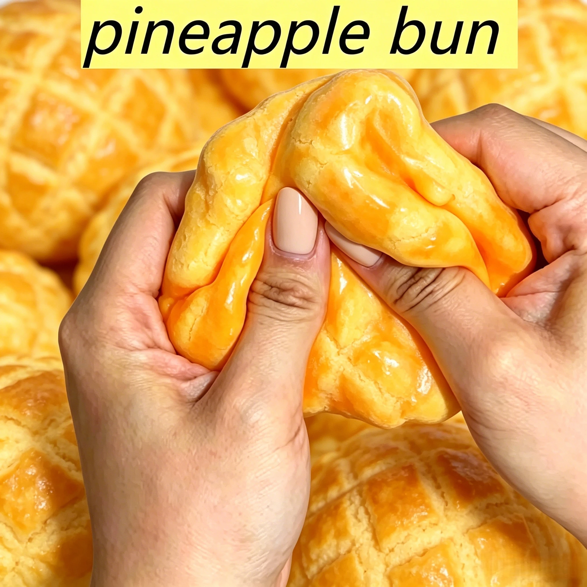 

Pineapple Bun Squishy Stress Ball Food-Shaped Moldable Bounce Squeeze Toy ASMR Sensory Anti-Stress Fidget for Relaxation