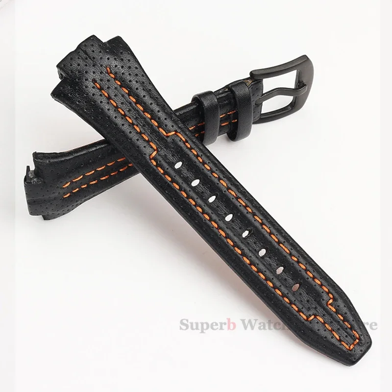 Cinturino per orologio in pelle per Seiko SNL017P1 SNL029P2 SNA595P2 SNL021P1 15x27mm Accessori per orologi con bracciale sportivo impermeabile