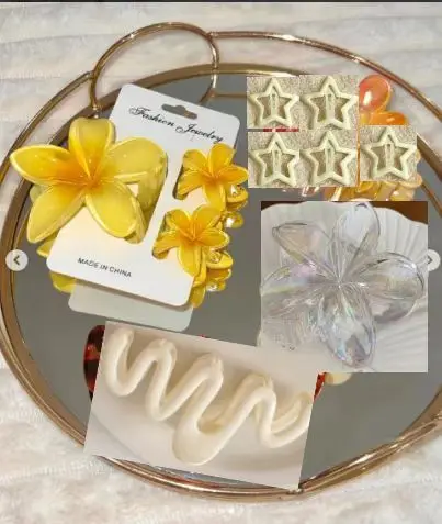 10pcs/set Sweet Gradient Flower Wave Star Hair Clips Claw Clamp Hairpin Women Beach Barrette Hairpin Summer Hair accessories image 3