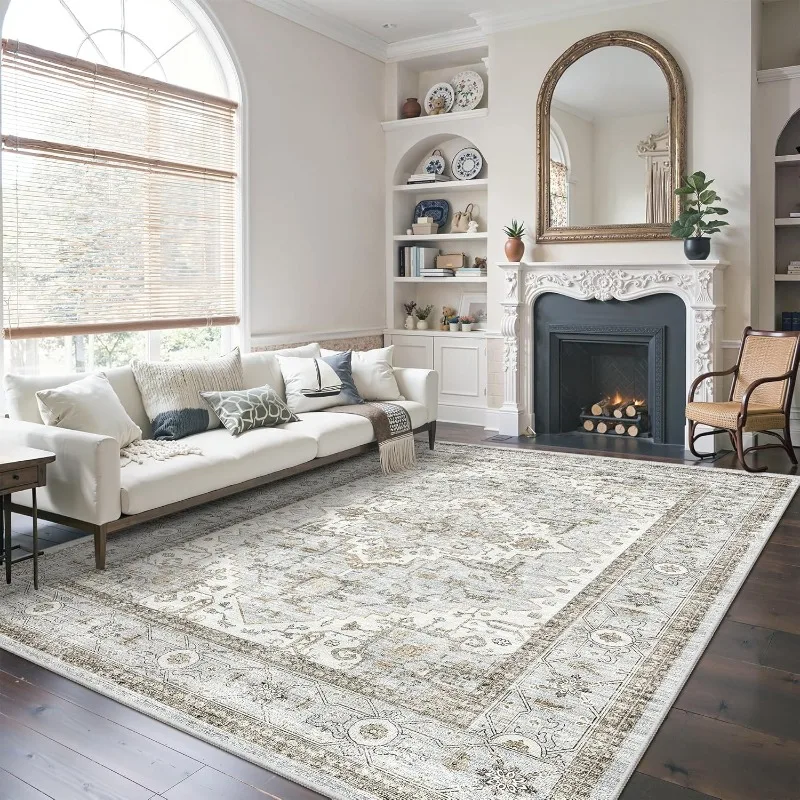 

Retro Living Room Carpet Floral Textured Luxury Creative Art Design Bedroom Rug Advanced Home Decoration Cloackroom Mat 러그 Tapis
